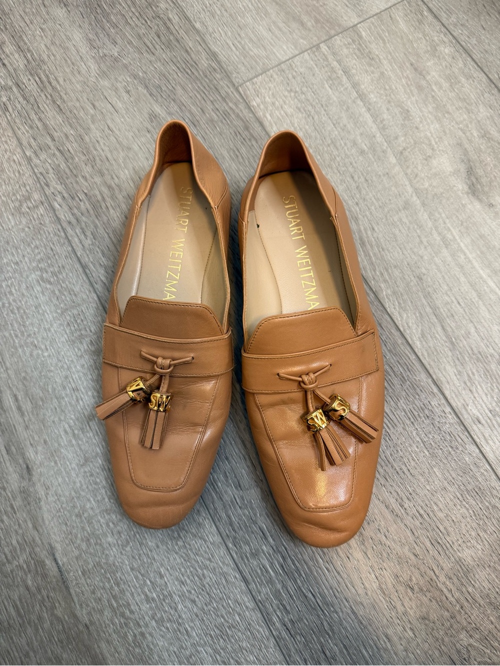Stuart Weitzman - Wylie leather loafers brown tan size 9